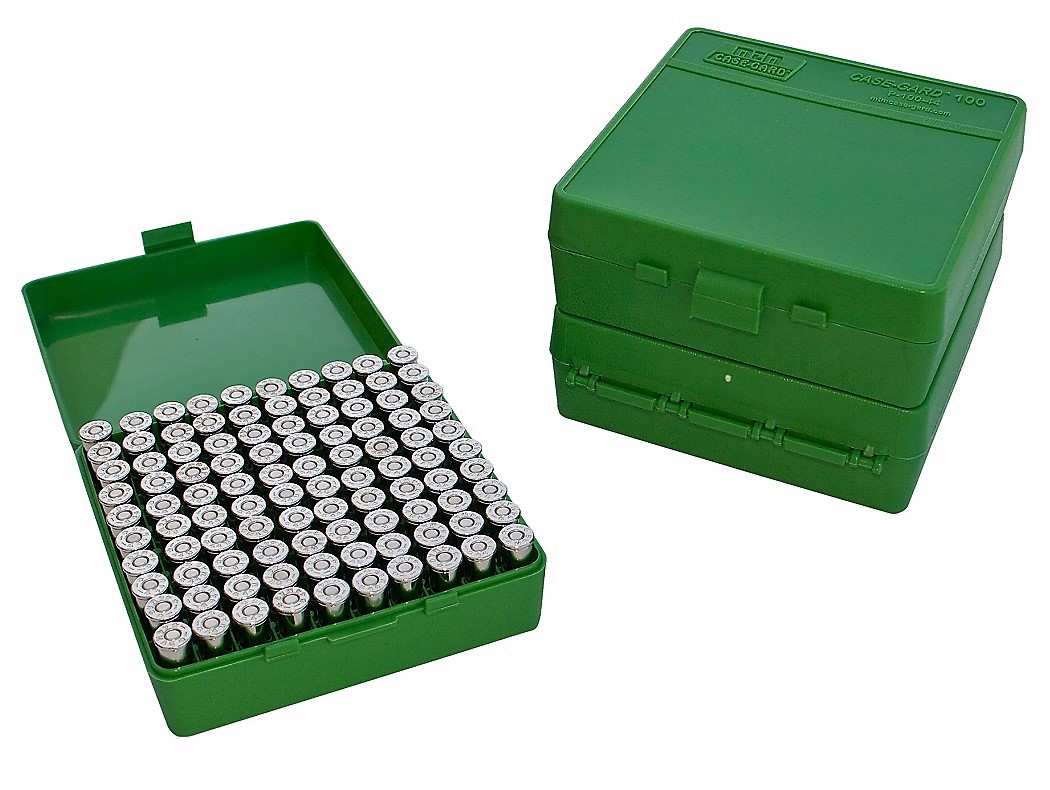 MTM P100-9 Flip-Top Ammo Box GREEN content 100